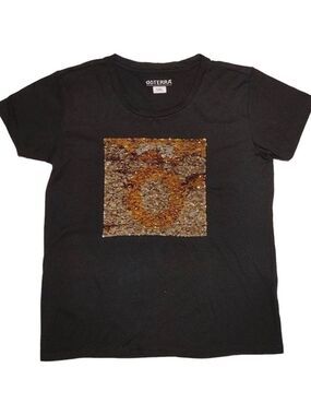 BLACK Fitted Sequined T-Shirt